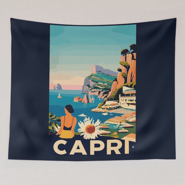 Item preview, A Vintage Travel Art of Capri - Italy  designed and sold by GoodOldVintage.