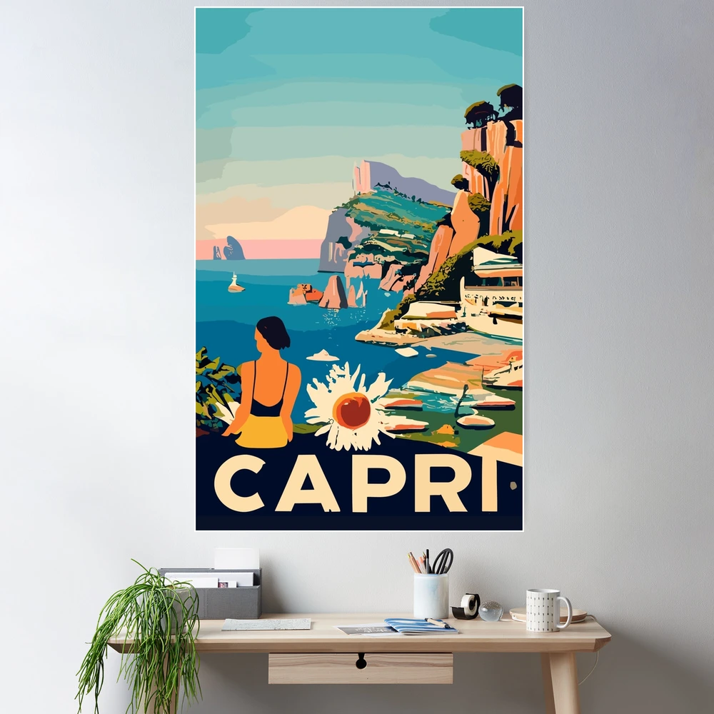 A Vintage Travel Art of Capri - Italy 