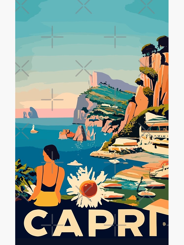 A Vintage Travel Art of Capri - Italy 