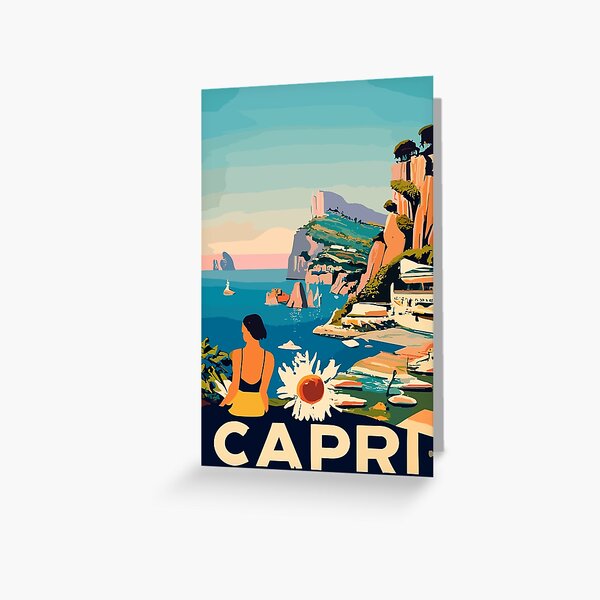 Item preview, A Vintage Travel Art of Capri - Italy  designed and sold by GoodOldVintage.