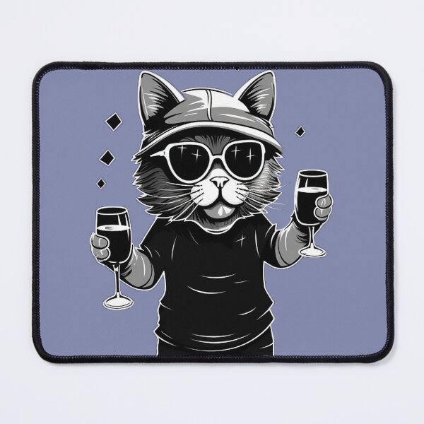 Item preview, kanpai! humor cat funny fun man glasses designed and sold by Eriomir.