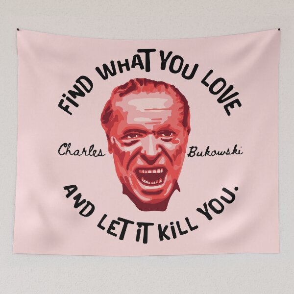Item preview, Charles Bukowski Portrait and Quote designed and sold by Unhinged Heather.