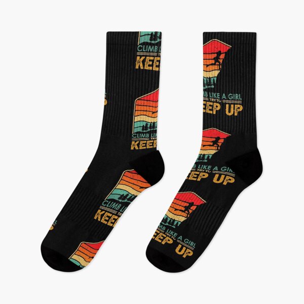 Item preview, Climb like a girl try to keep up rock climbing women vintage designed and sold by Alexaltay.
