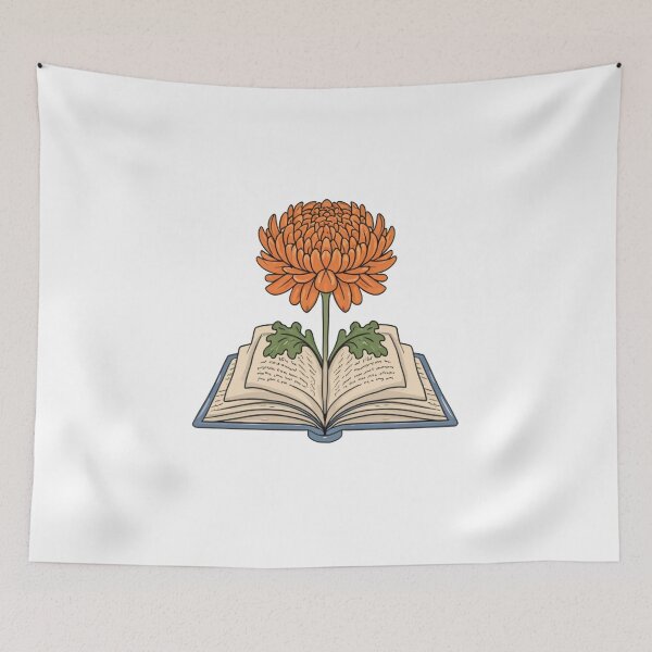Item preview, Flowers Growing From Book | Light Orange Chrysanthemum designed and sold by CircinusStore.