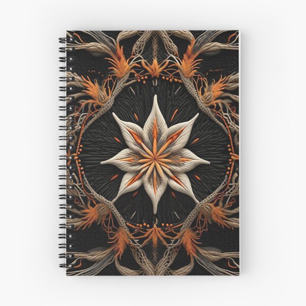 Item preview, Orange flower Rope Shield antique rustic texture country aboriginal style designed and sold by Carlos Gudino.