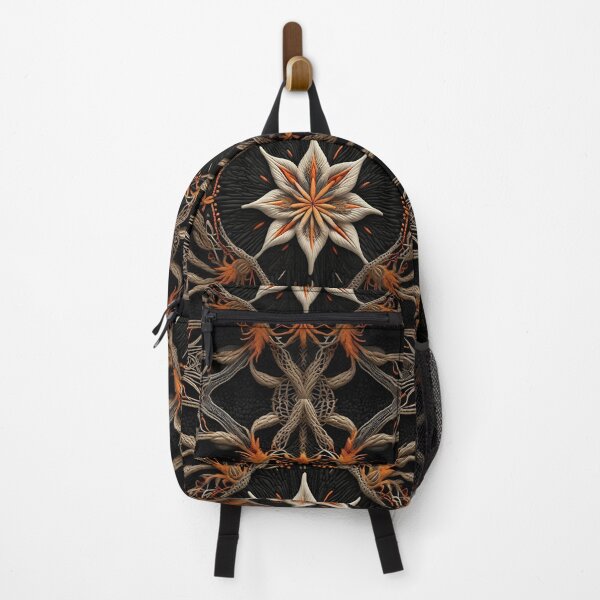 Item preview, Orange flower Rope Shield antique rustic texture country aboriginal style designed and sold by Carlos Gudino.
