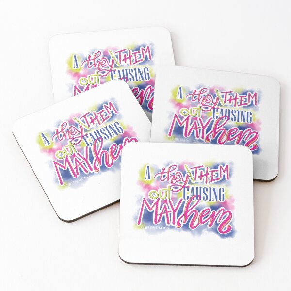 Item preview, A They/Them Out Causing Mayhem - nonbinary, gender non-conforming, trans, transgender joy designed and sold by Haley Scott.