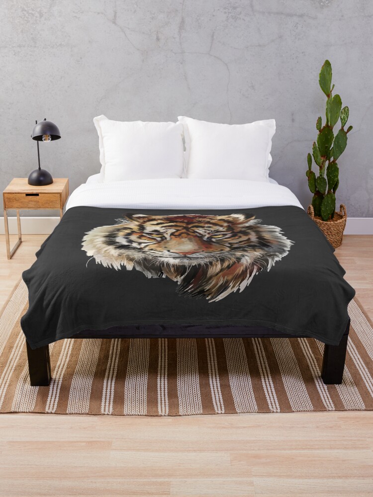 Thumbnail 1 of 6, Throw Blanket, Tiger designed and sold by JoeCollection.