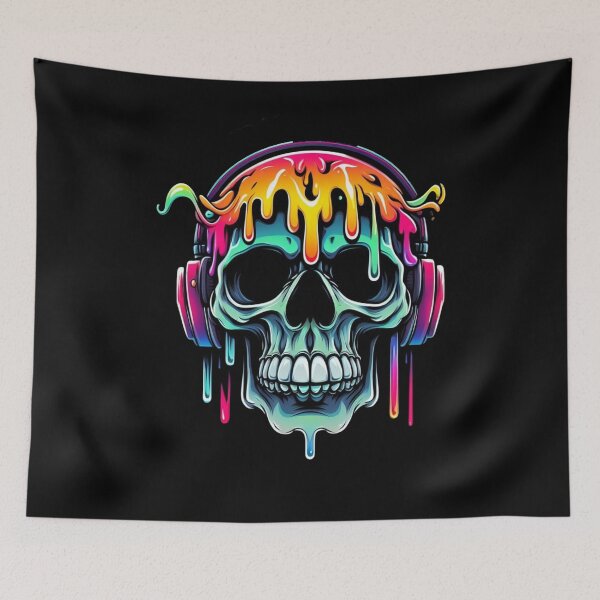 Item preview, Music Skull Dripping with colour designed and sold by Jmacc123.