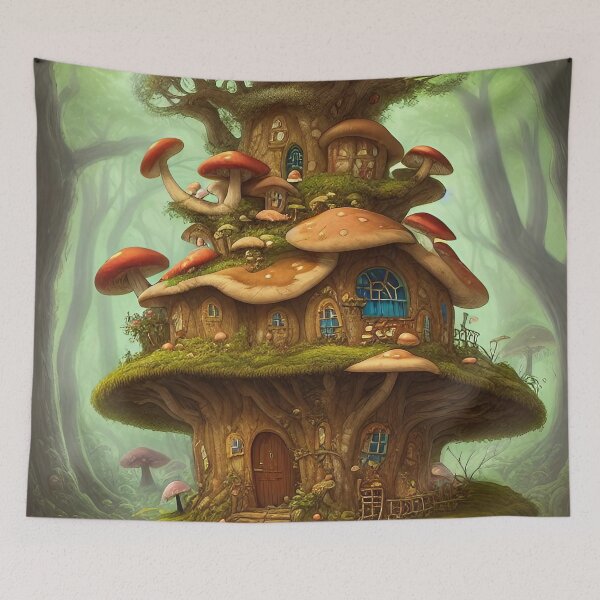 Item preview, mushroom house, kids, fun, childish, cheerful, cartoon, children, colorful designed and sold by Cyber Kids.