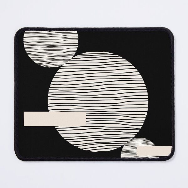 Item preview, Circular Wave Cream Black designed and sold by ArtFabric.
