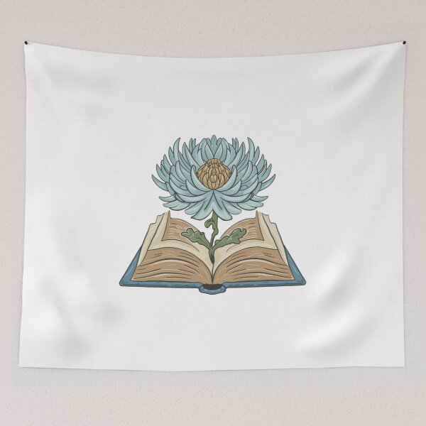 Item preview, Flowers Growing From Book | Light Blue Chrysanthemum | Little Blue Flowers S designed and sold by CircinusStore.