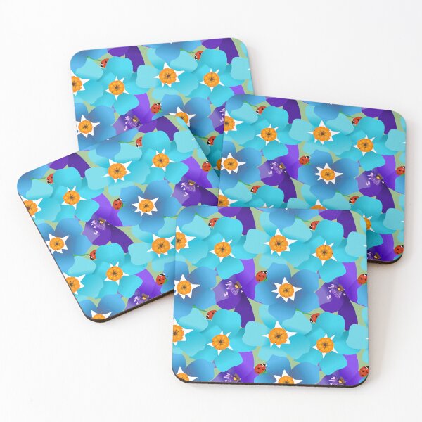 Item preview, Forget-Me-Nots, violets and ladybirds design designed and sold by krisevansart.