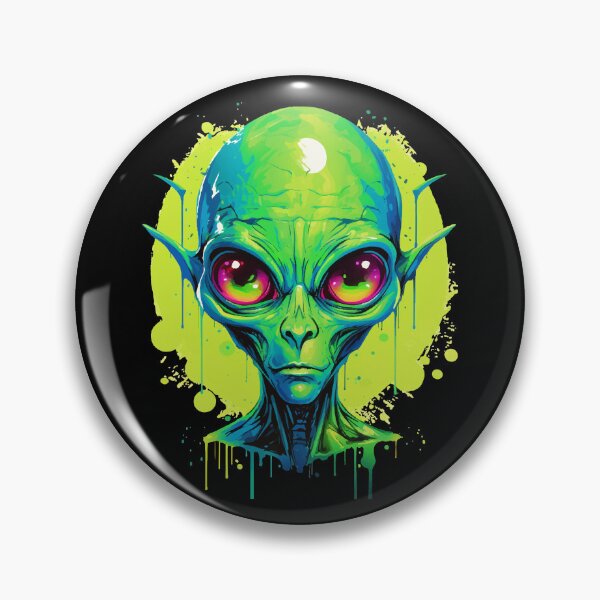 Item preview, Alien portrait in green, extraterrestrial creature designed and sold by Andrea-Design.