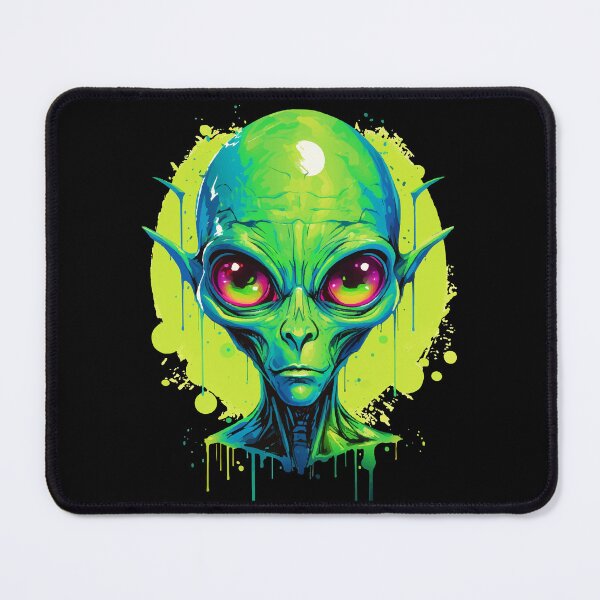 Item preview, Alien portrait in green, extraterrestrial creature designed and sold by Andrea-Design.