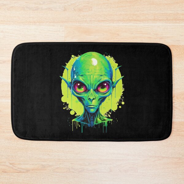 Item preview, Alien portrait in green, extraterrestrial creature designed and sold by Andrea-Design.