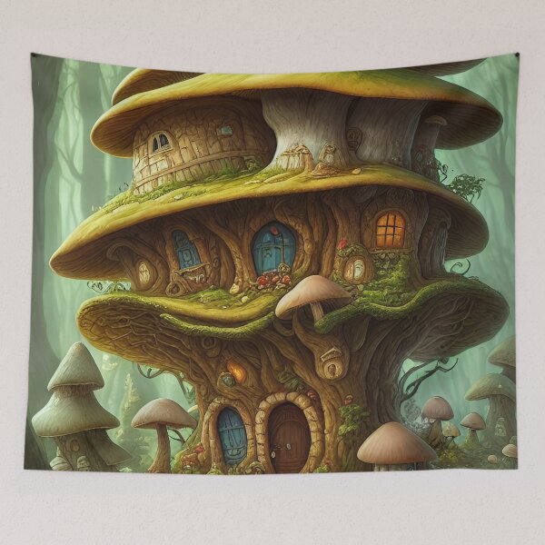 Item preview, mushroom house, kids, fun, childish, cheerful, cartoon, children, colorful designed and sold by Cyber Kids.