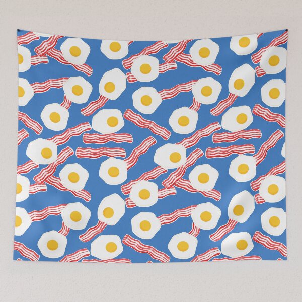 Item preview, Bacon and Eggs - Breakfast Food - Blue designed and sold by littlearrow.