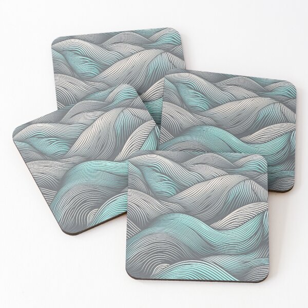 Item preview, Wave pattern green-gray designed and sold by blackwhiteblue.