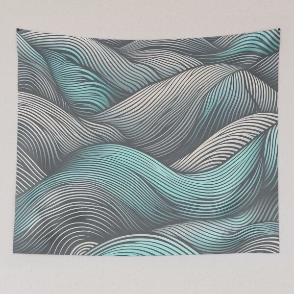 Item preview, Wave pattern green-gray designed and sold by blackwhiteblue.