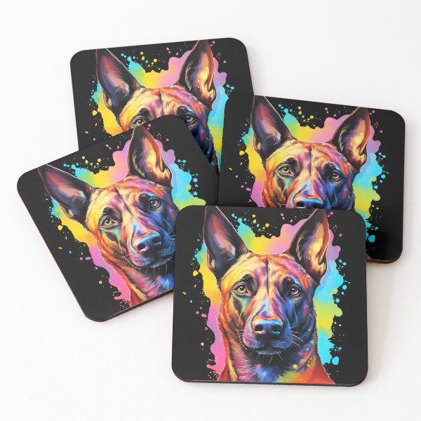 Item preview, colorful Belgian Shepherd Malinois dog designed and sold by WallyPink.