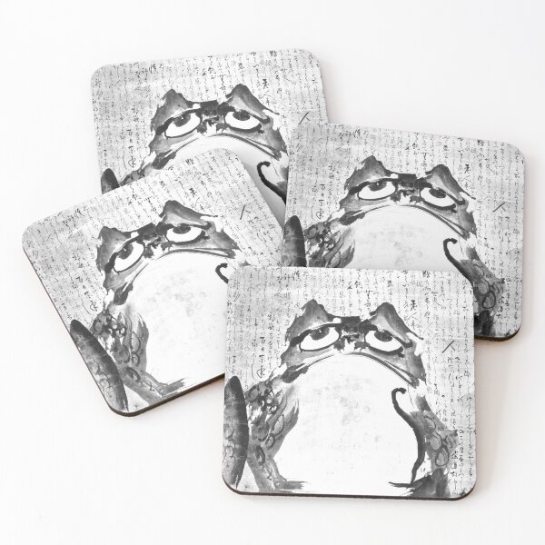 Item preview, Grumpy Frog by Getsuju - black and white edition designed and sold by EmeraldeaArt.