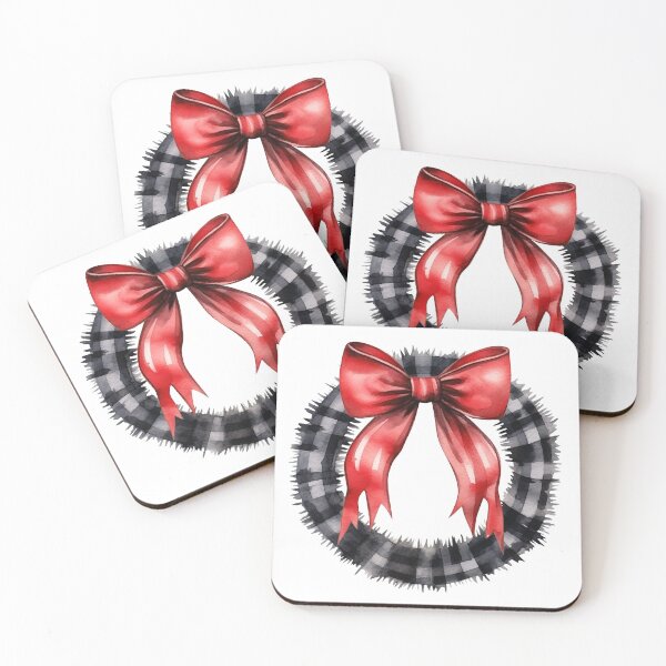 Item preview, Christmas Plaid Wreath with a Bow designed and sold by ReverseBleach.