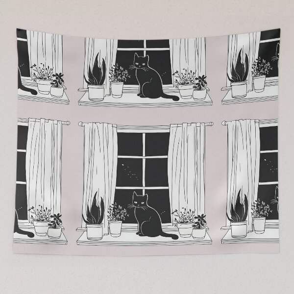 Item preview, Copy of copuCopy Copy of black cat flowers and butterflies designed and sold by Catophile.
