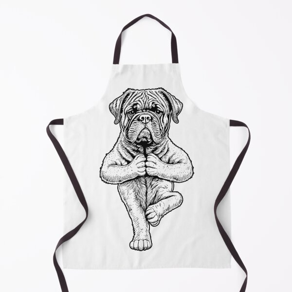 Aperçu de l'œuvre Bullmastiff Yoga Chien Chiot Chiens drôles Pose d'arbre Asana créée et vendue par GrandeDuc.