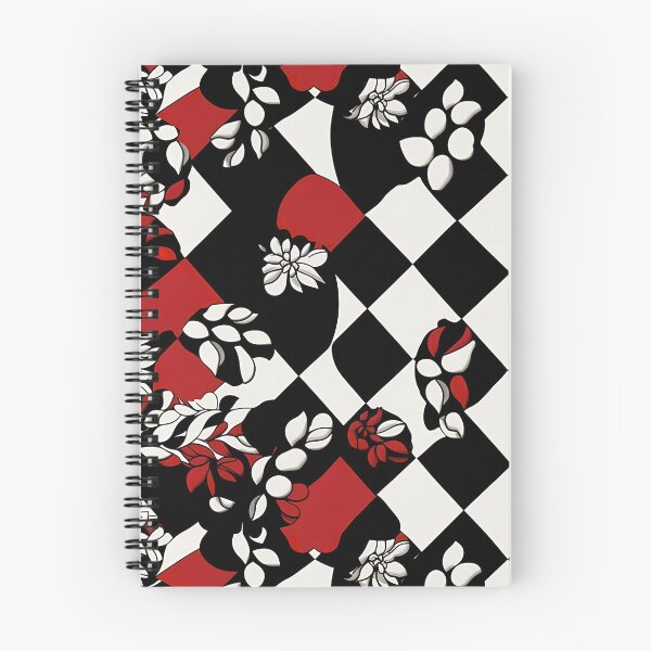 Item preview, Cool Red White Black Abstract Checkerboard Print Pattern designed and sold by bubblegoth.