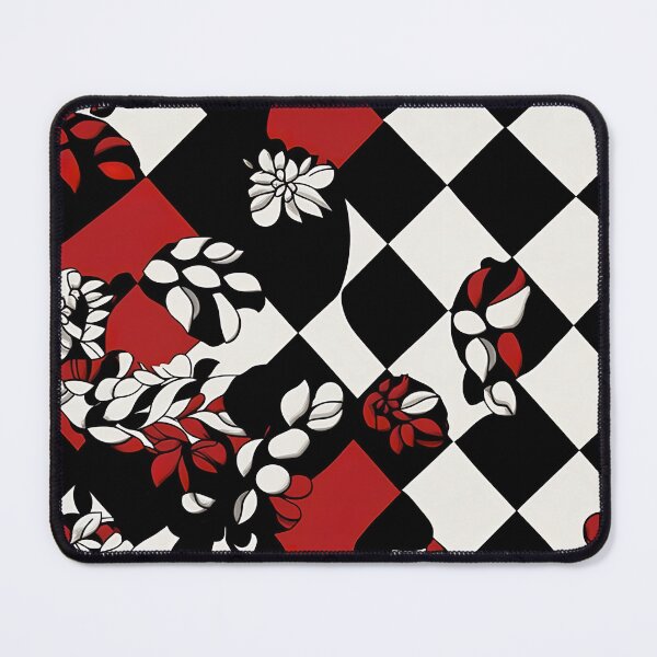 Item preview, Cool Red White Black Abstract Checkerboard Print Pattern designed and sold by bubblegoth.