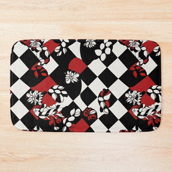 Item preview, Cool Red White Black Abstract Checkerboard Print Pattern designed and sold by bubblegoth.