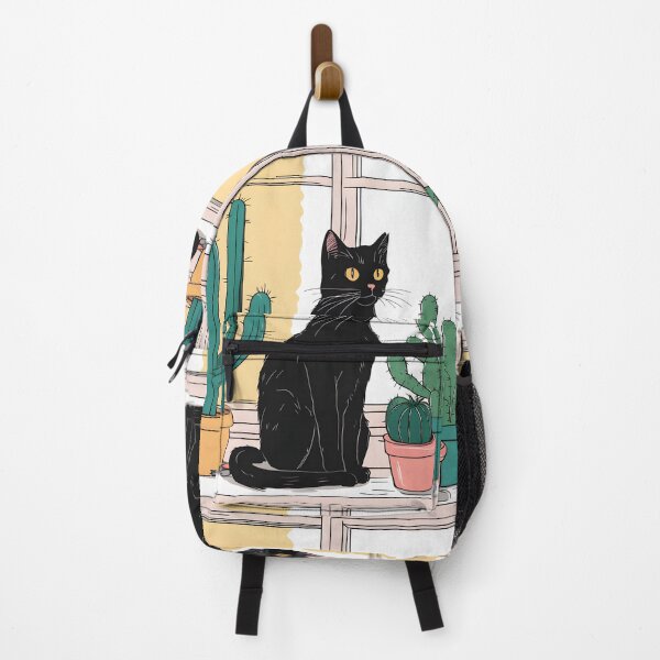 Item preview, Black cat and cactus designed and sold by Catophile.