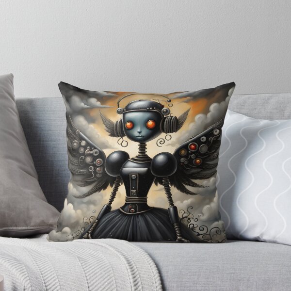 Angel Bot Throw Pillow