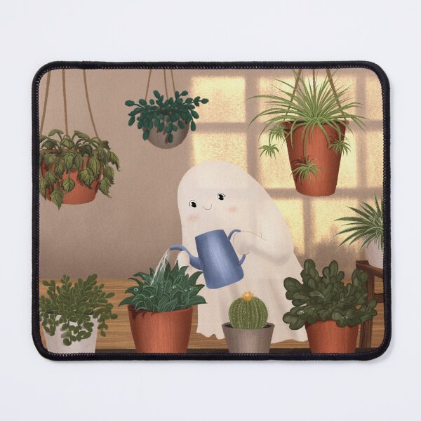 Item preview, Cute Ghost Watering Flowers in Golden Hour designed and sold by ZeinalArt.
