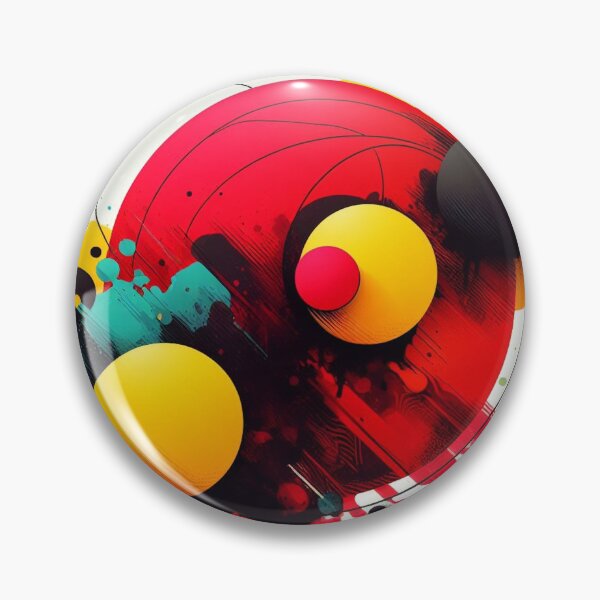 Item preview, Chromatic Interplay: Red, Black, and Yellow Circles Composition designed and sold by ReplyGirl.
