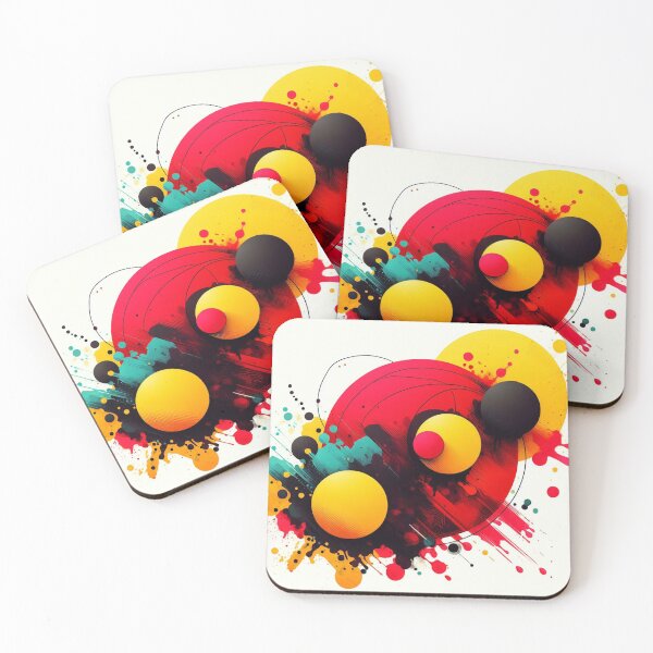 Item preview, Chromatic Interplay: Red, Black, and Yellow Circles Composition designed and sold by ReplyGirl.