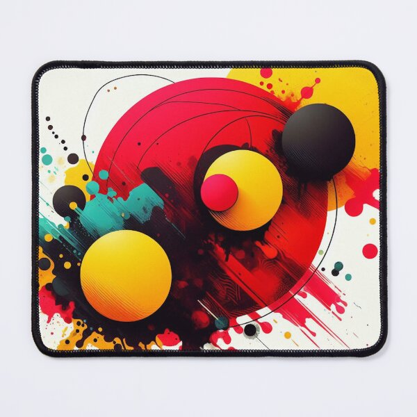 Item preview, Chromatic Interplay: Red, Black, and Yellow Circles Composition designed and sold by ReplyGirl.