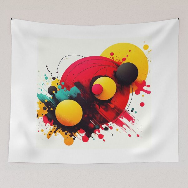 Item preview, Chromatic Interplay: Red, Black, and Yellow Circles Composition designed and sold by ReplyGirl.