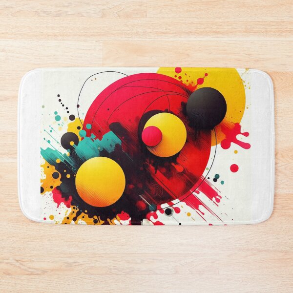 Item preview, Chromatic Interplay: Red, Black, and Yellow Circles Composition designed and sold by ReplyGirl.