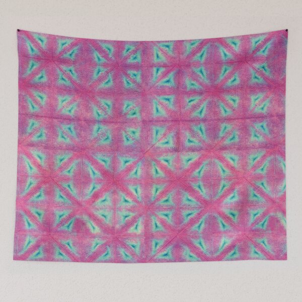 Item preview, Fuchsia Green Shibori designed and sold by pear-la.