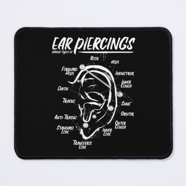 Item preview, Ink Ear Piercing Chart, White Ink designed and sold by Jarrod Vandenberg.