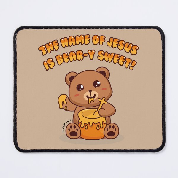 Item preview, THE NAME OF JESUS IS BEAR-Y SWEET! - Honey Pot - Christian Pun designed and sold by Glory After Tears.