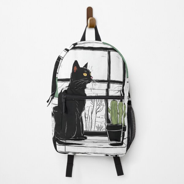 Item preview, Cartoon cacti cat in windows designed and sold by Catophile.