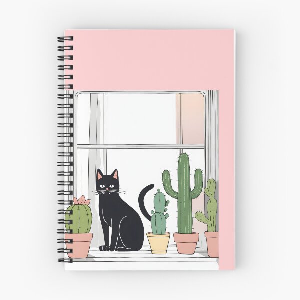 Item preview, Black Cat in The window with Cactus And Plants designed and sold by Catophile.