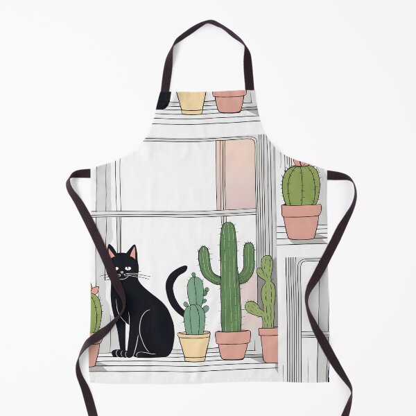 Item preview, Black Cat in The window with Cactus And Plants designed and sold by Catophile.
