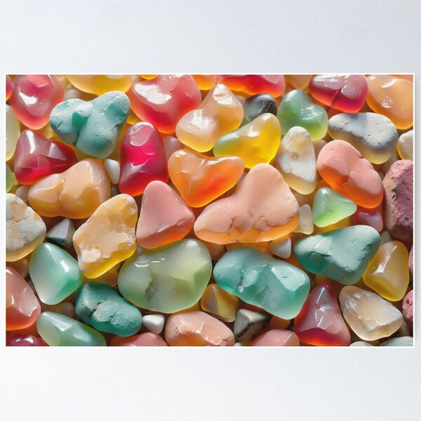 Whimsical Gummy Bear Rock Formations Poster
