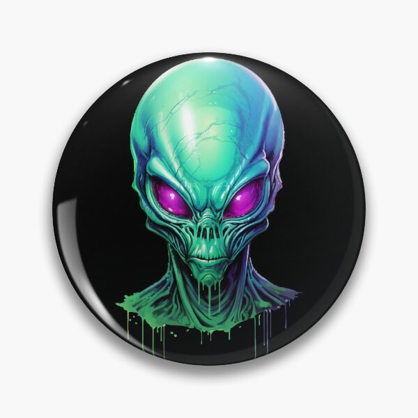 Item preview, Alien portrait in green, extraterrestrial creature designed and sold by Andrea-Design.