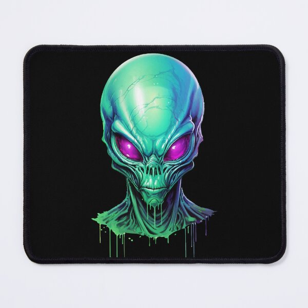 Item preview, Alien portrait in green, extraterrestrial creature designed and sold by Andrea-Design.