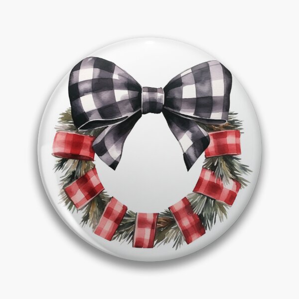 Item preview, Christmas Plaid Wreath with a Bow designed and sold by ReverseBleach.